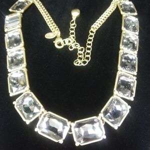 Lia Sophia Smokey Rhinestone Gold Tone Necklace